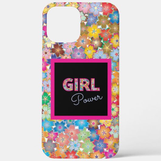 Meisje Power | Roze Meisje Mooie Wildflower Vrouwe Case-Mate iPhone Case (Achterkant)
