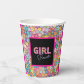 Meisje Power | Roze Meisje Mooie Wildflower Vrouwe Papieren Bekers (Achterkant)