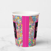 Meisje Power | Roze Meisje Mooie Wildflower Vrouwe Papieren Bekers (Rechts)