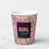 Meisje Power | Roze Meisje Mooie Wildflower Vrouwe Papieren Bekers (Voorkant)