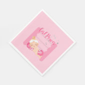 Meisje power roze servet (Hoek)