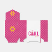 Meisje power schattige jurk roze geruite gestikte  bedankdoosjes (Uitgevouwen)