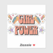 Meisje Power tekst ontwerp met sterren Sticker (Vel)