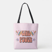 Meisje Power tekst ontwerp met sterren Tote Bag (Achterkant)