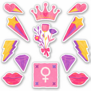 Meisje Power Vrouwen Empowerment Sticker Pack
