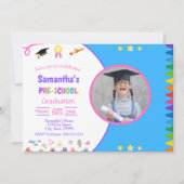 Meisje Pre-school Graduation Party uitnodiging (Voorkant)