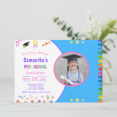 Meisje Pre-school Graduation Party uitnodiging (Staand voorkant)