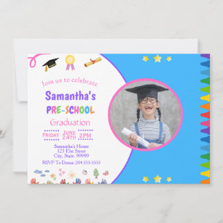 Meisje Pre-school Graduation Party uitnodiging