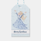 Meisje Prinses betoverd sneeuwvlok Kerstmis Cadeaulabel (Voorkant)