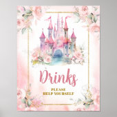 Meisje Prinses Koninklijk Kasteel 5e Verjaardag Dr Poster