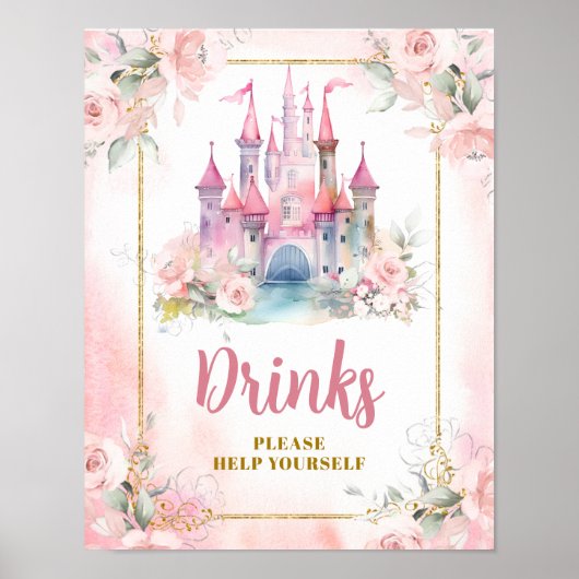 Meisje Prinses Koninklijk Kasteel 5e Verjaardag Dr Poster (Voorkant)