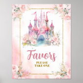 Meisje Prinses Koninklijk Kasteel 5e Verjaardag Fa Poster (Voorkant)