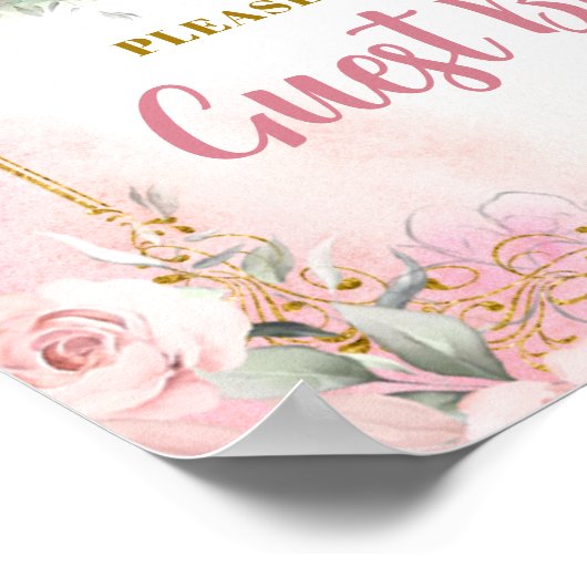 Meisje Prinses Koninklijk Kasteel 5e Verjaardag Gu Poster (Hoek)