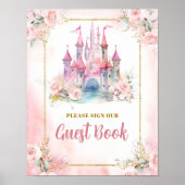 Meisje Prinses Koninklijk Kasteel 5e Verjaardag Gu Poster (Voorkant)