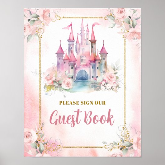 Meisje Prinses Koninklijk Kasteel 5e Verjaardag Gu Poster (Voorkant)