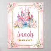 Meisje Prinses Koninklijk Kasteel 5e Verjaardag Sn Poster (Voorkant)