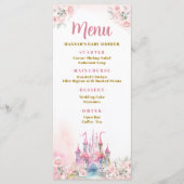 Meisje Prinses Koninklijk Kasteel vijfde verjaarda Menu (Voorkant)