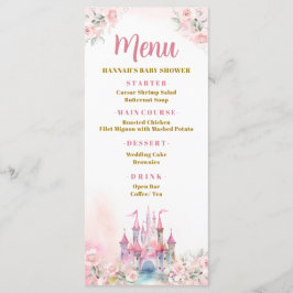 Meisje Prinses Koninklijk Kasteel vijfde verjaarda Menu