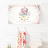 Meisje Prinses Koninklijk Kasteel vijfde verjaarda Spandoek (Insitu)