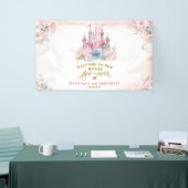 Meisje Prinses Koninklijk Kasteel vijfde verjaarda Spandoek (Beurs)