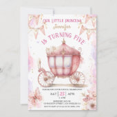 Meisje Prinses Ooit Op Een Tijd 5e Verjaardag Kaart (Voorkant)