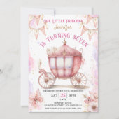 Meisje Prinses Ooit Op Een Tijd 7e Verjaardag Kaart (Voorkant)