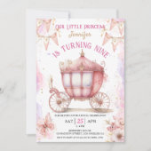 Meisje Prinses Ooit Op Een Tijd 9e Verjaardag Kaart (Voorkant)