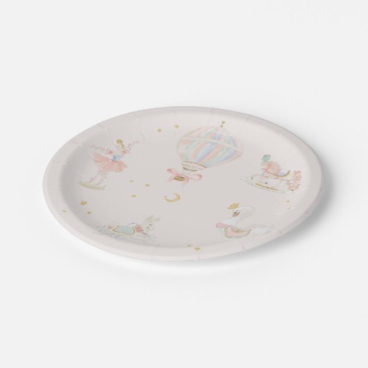 Meisje Prinses Sprookjesachtige Ballerina Verjaard Papieren Bordje (Gekanteld)