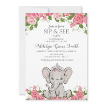 Meisje Prinses Tiara Olifant Roze Bloem Sip See