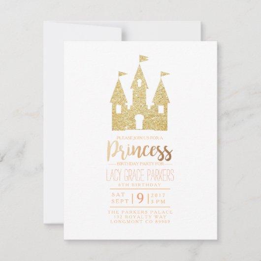 Meisje Prinses Verjaardag | Themafeestje Kaart (Voorkant)