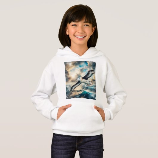 Meisje Pullover Hoodie Albatross Print (Voorkant volledig)