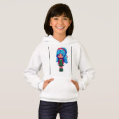 Meisje pullover Hoodie Blauw haar meisje (Voorkant volledig)