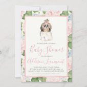 Meisje Puppy Dog Baby shower Kaart (Voorkant)