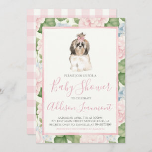 Meisje Puppy Dog Baby shower Kaart