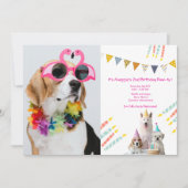 Meisje puppy Verjaardag Party foto Uitnodiging (Voorkant)