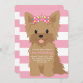 Meisje Puppy Verjaardagsfeest II Kaart (Voorkant / Achterkant)
