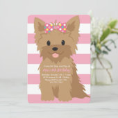 Meisje Puppy Verjaardagsfeest II Kaart (Staand voorkant)