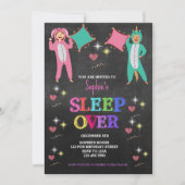 Meisje Pyjama Feest, Slaapfeest, Slaapverjaardag Kaart (Voorkant)