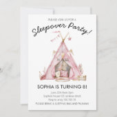 Meisje pyjama party glamping tent logeerpartij ver kaart (Voorkant)