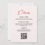 Meisje QR Code Berry Sweet All in One Baby shower Kaart (Achterkant)
