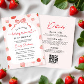 Meisje QR Code Berry Sweet All in One Baby shower Kaart