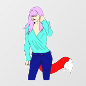 meisje raamsticker (Vel)