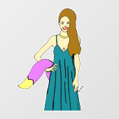 meisje raamsticker (Vel)