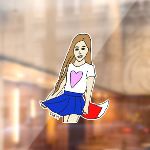 meisje raamsticker