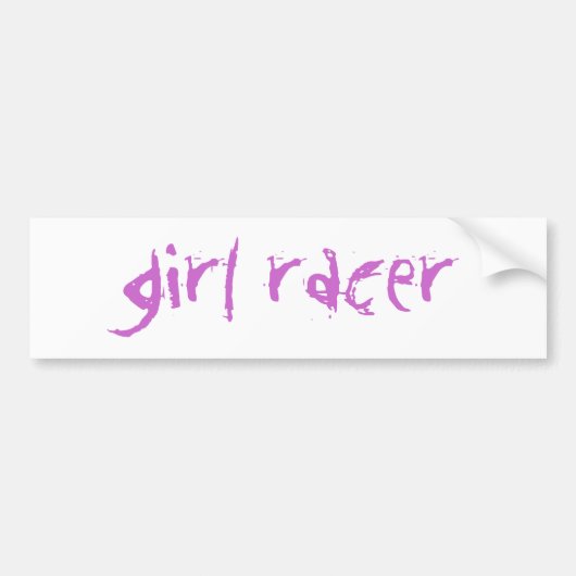 meisje racer bumpersticker (Voorkant)