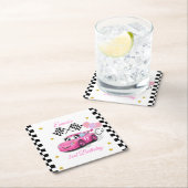 Meisje Racing Verjaardag Borden | Snel één en twee Kartonnen Onderzetters (Insitu)