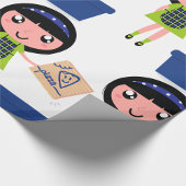 Meisje Recycling Pizza Box Fun Eco-vriendelijk Cadeaupapier