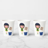 Meisje Recycling Pizza Box Fun Eco-vriendelijk Papieren Bekers