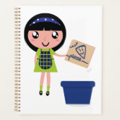 Meisje Recycling Pizza Box Fun Eco-vriendelijk Planner (Voorkant)