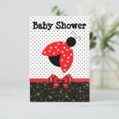 Meisje RedLadybug Baby shower Uitnodiging (Staand voorkant)